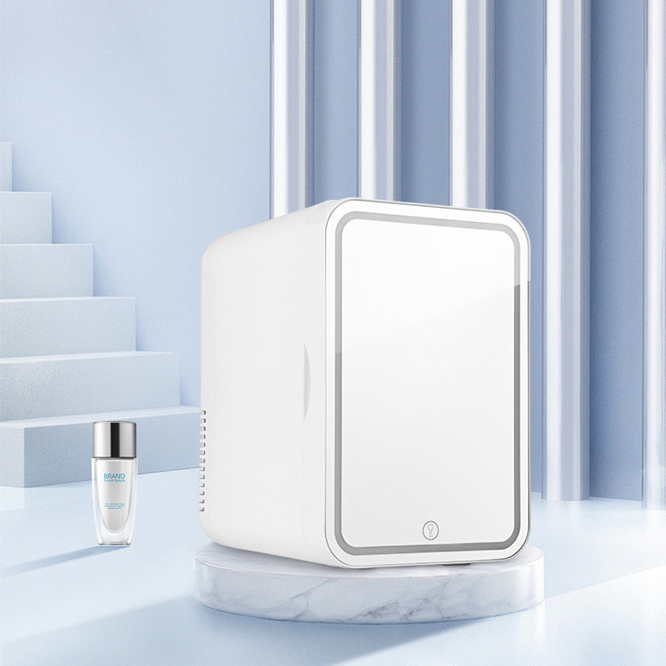 Mini Beauty Fridge with Built-In Mirror